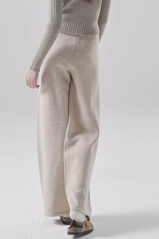 Wool Straight Leg Knit Pants