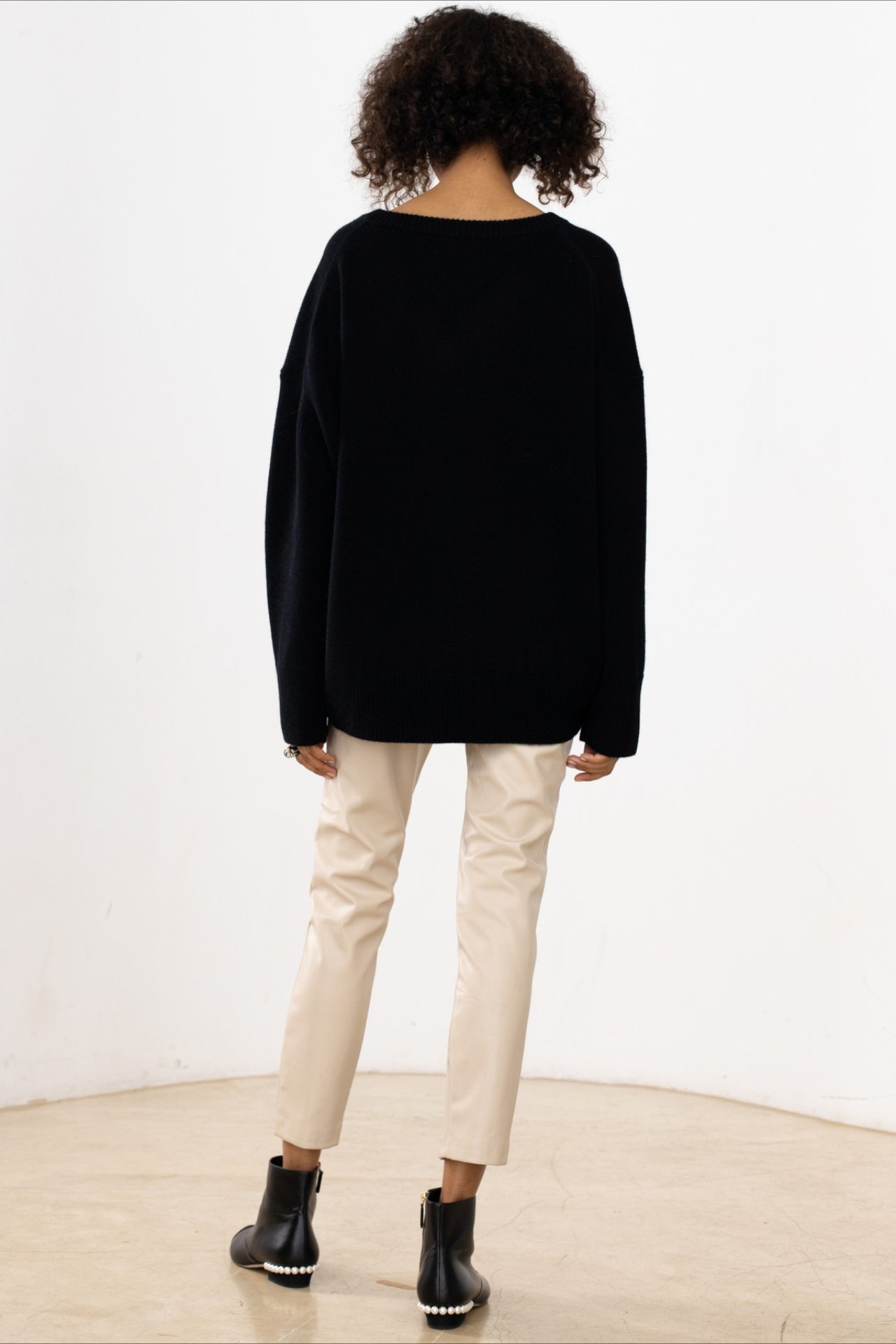 V Neck Long Sleeve Relaxed Sweater