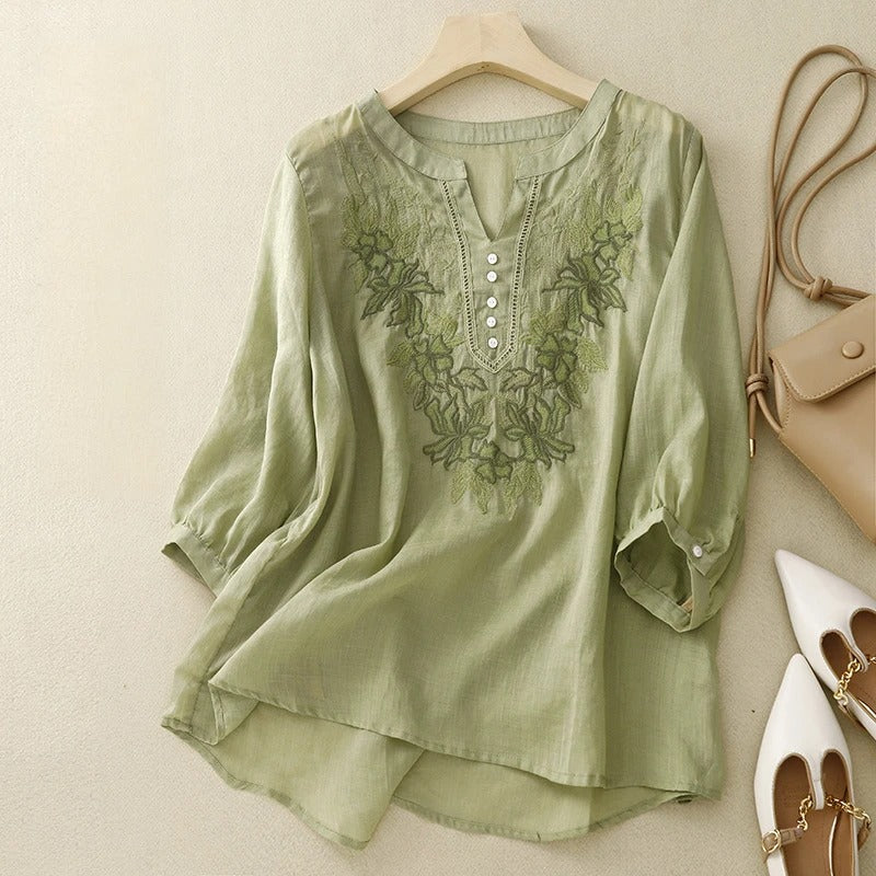 Featherlight Linen Blouse™ — Stay Cool, Captivate Instantly, and Own Every Moment