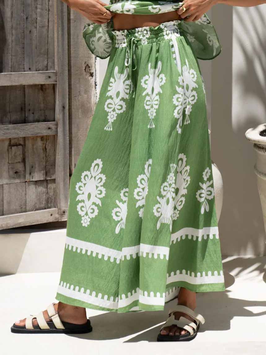 Exquisite Style Contrasting Loose Wide-leg Pants