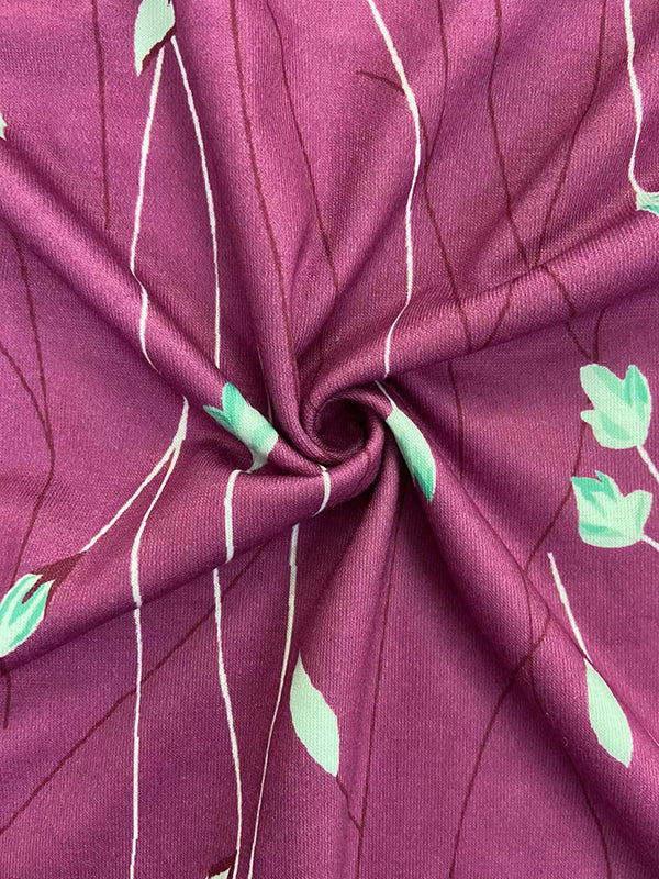 A-line Loose Flower Print Round-neck Mini Dresses