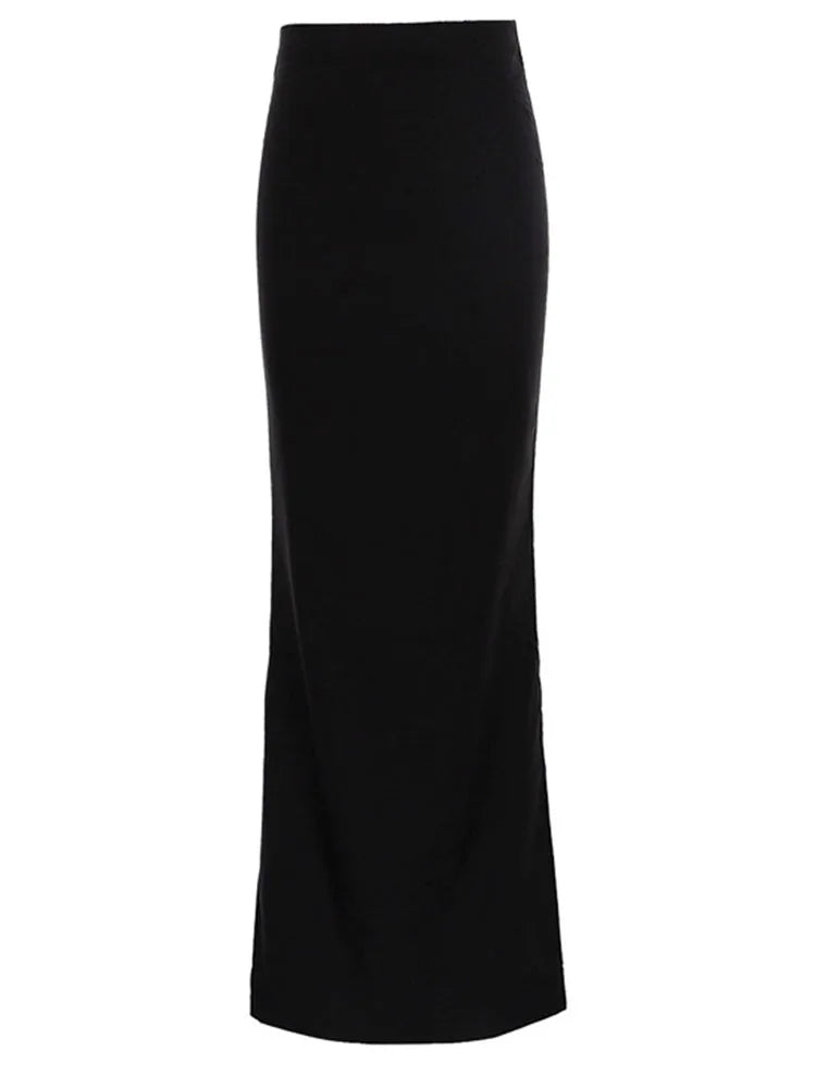 For Black Long Skirts High Waist Slim Seamless Gown Summer New Female Maxi Skirts