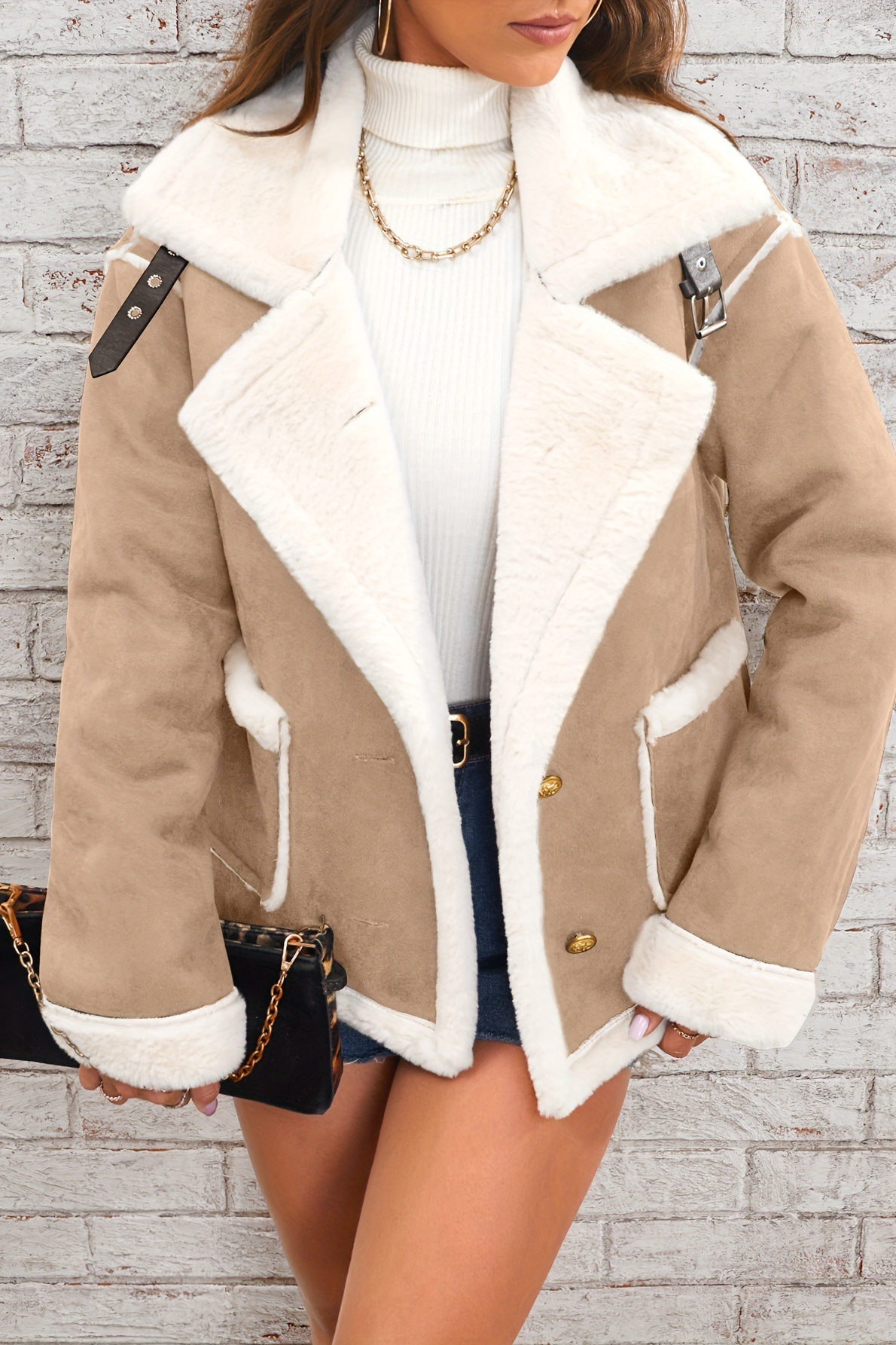 Collared Plush Warm Winter Coat