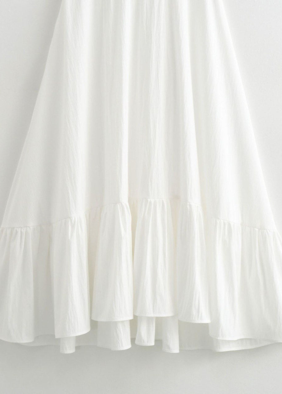 Santorini Breeze - Flowy Maxi Dress With Tie Straps