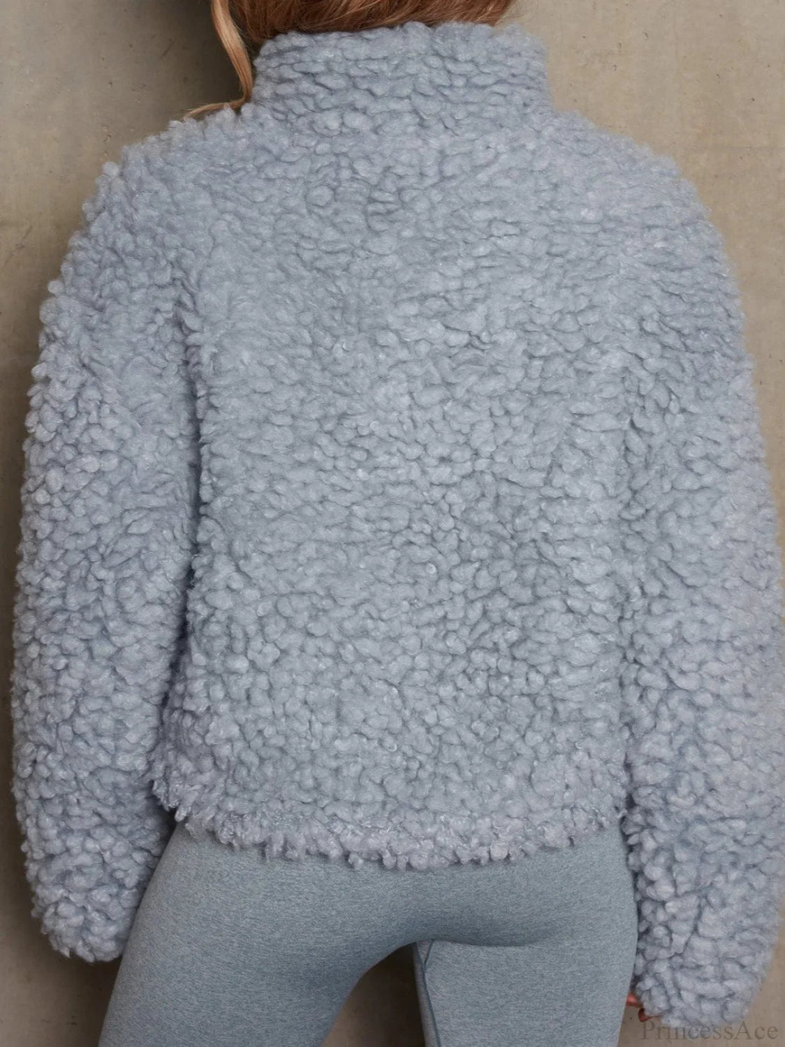 Minimalist Sherpa Cropped Fuzzy Coat