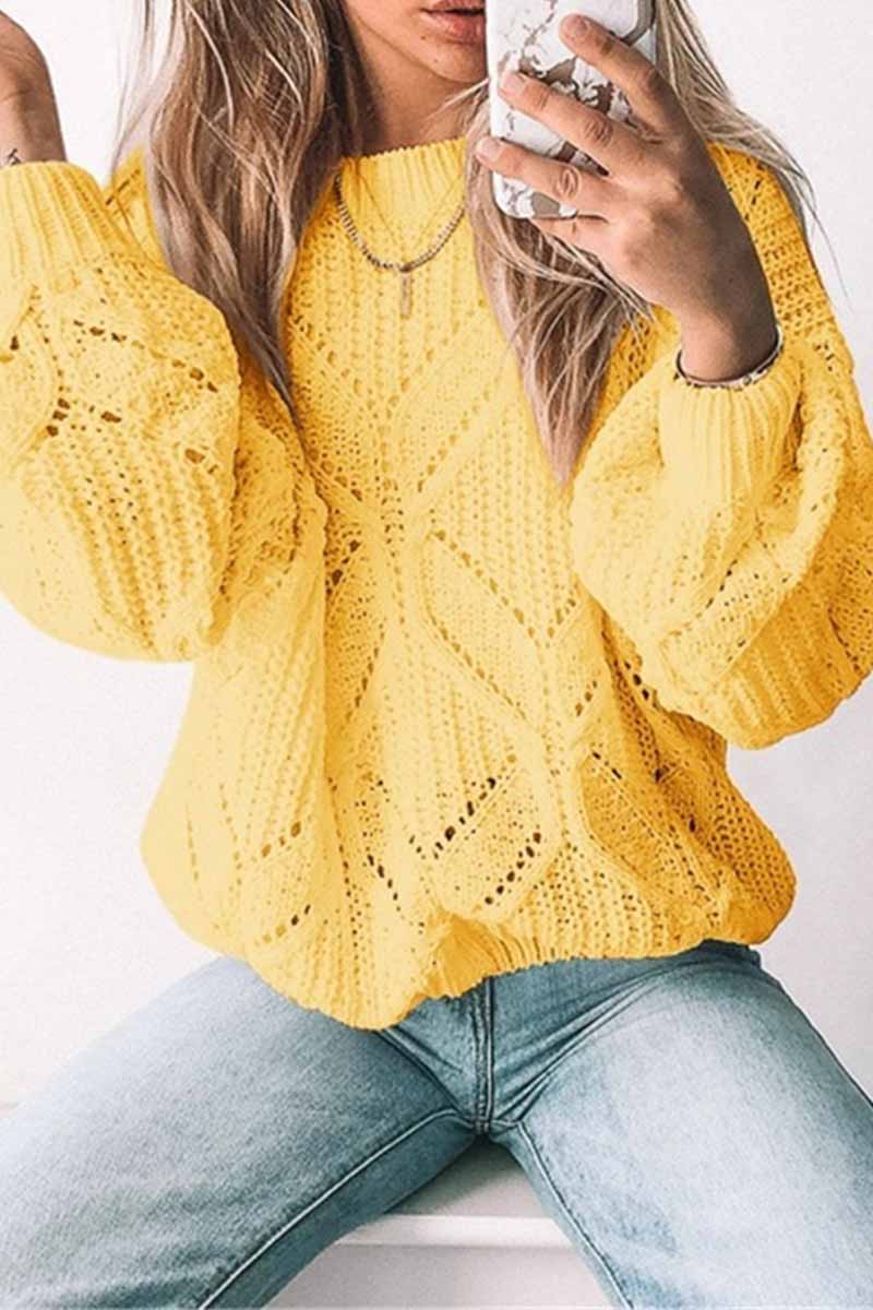 Loose Round Neck Knitted Sweater(5 Colors)