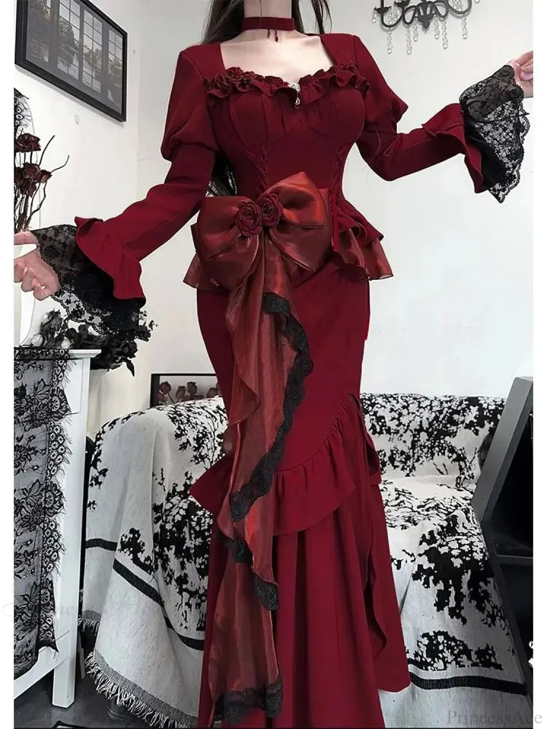 Velvet Tall Waist Rebel Midi Dress