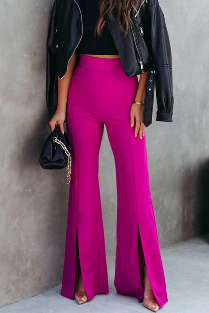 Hebe Split Hem High Rise Pants