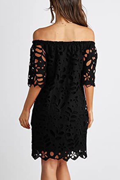 Strapless One-shoulder Hollow Dress Ins Party Dress Skirt