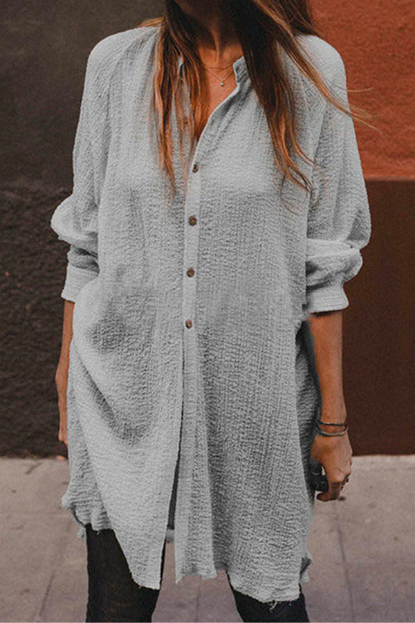 Priyavil Oversized Long Sleeves Button Down Blouse Shirt