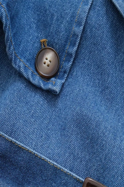 Denim Long Line Duster Overcoat