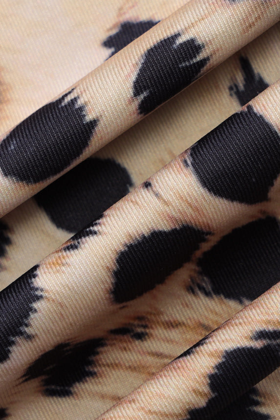 Leopard Print V Neck Slim Maxi Dress