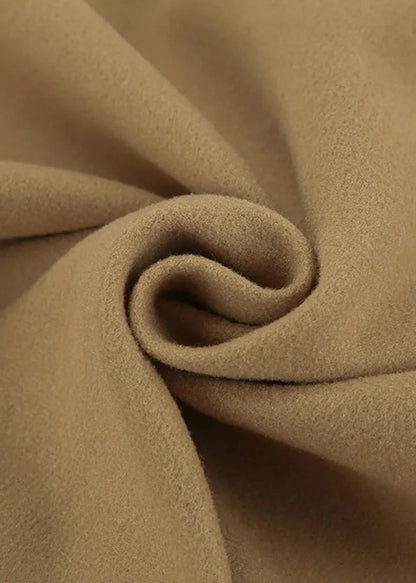 Classic Double-breasted Camel Wool Coat