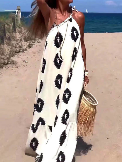 Aztec-whispers One-shoulder Maxi Dress