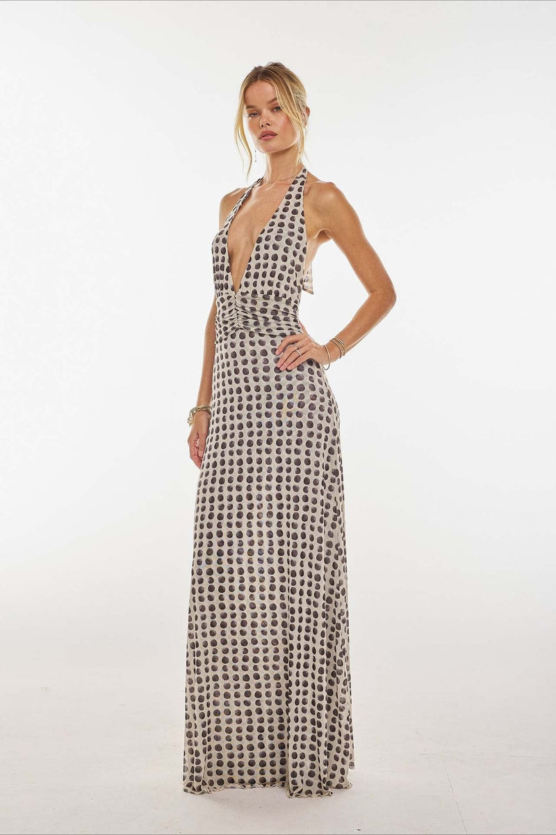 Halter Neck Backless Bodycon Maxi Dress