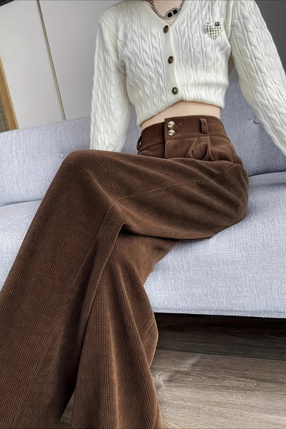 Corduroy Wide Leg Knit Pants