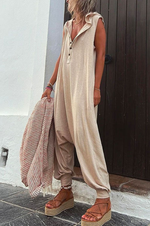 La Vie Hooded Jumpsuit With Pockets