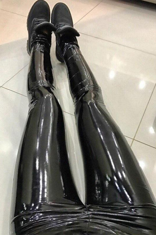 Iridescent Mirror Pu Leather Bodycon Pants