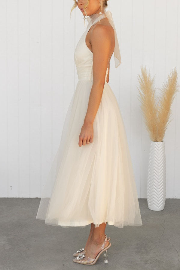 French Fairy, Ethereal Chiffon Patchwork Detail Suspender Long Dress