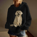 Classic Fuzzy Golden Retriever Dog Felt Cozy Knit Hooded Sweater elevenforest