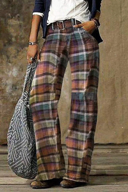Kennan Plaid Straight Leg Pants