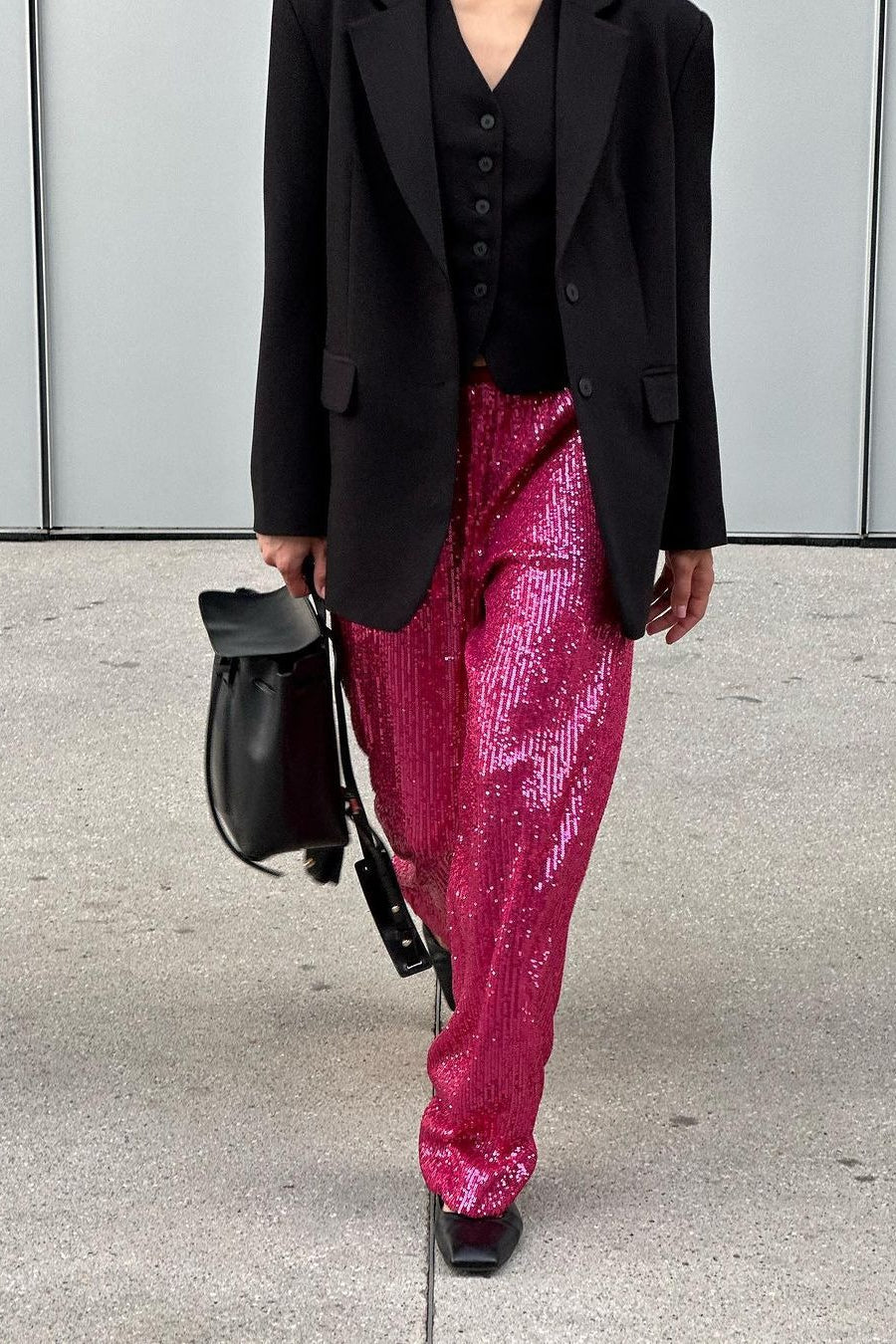Sequin Wide Leg Loose Pants