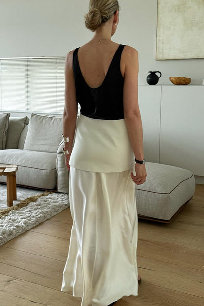 Satin High-waist Maxi Skirt