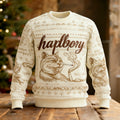 Comstylish Cute And Fun Quirky Cat Pattern Warm Crew Neck Sweater