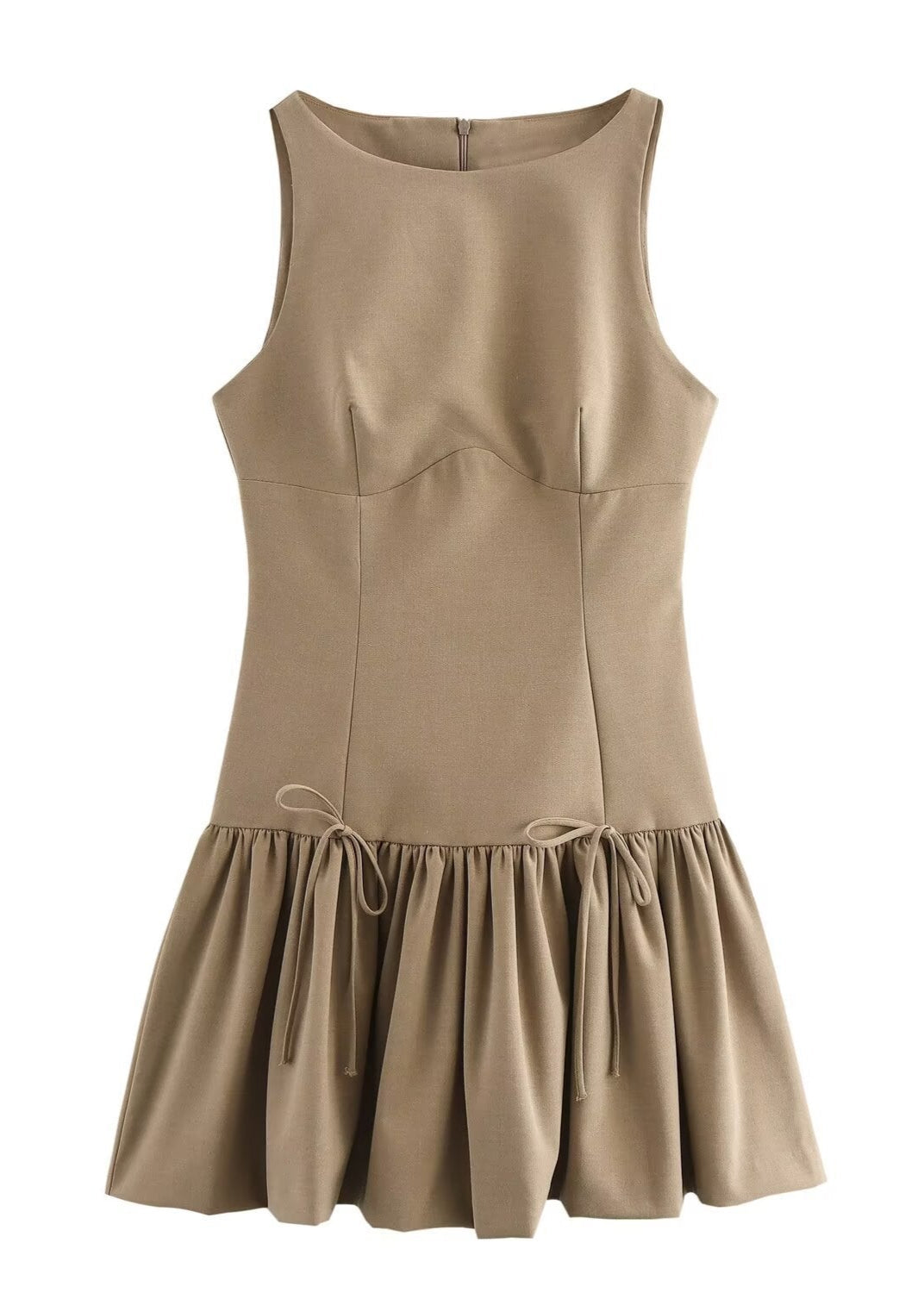 Camille - Sleeveless Drop-waist Mini Dress