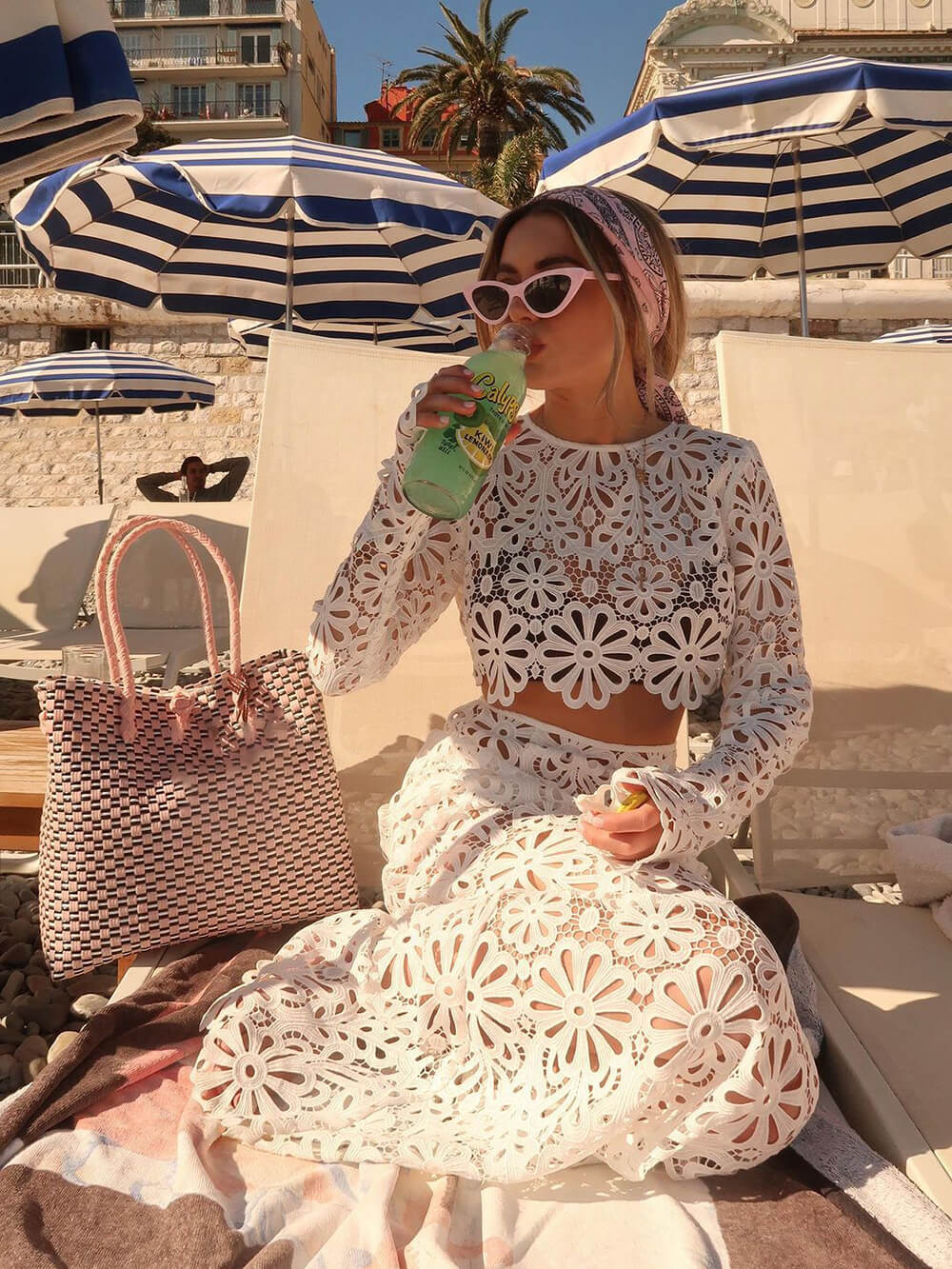 Slim Cutout Lace Top + Half-body Skirt Two Piece Set