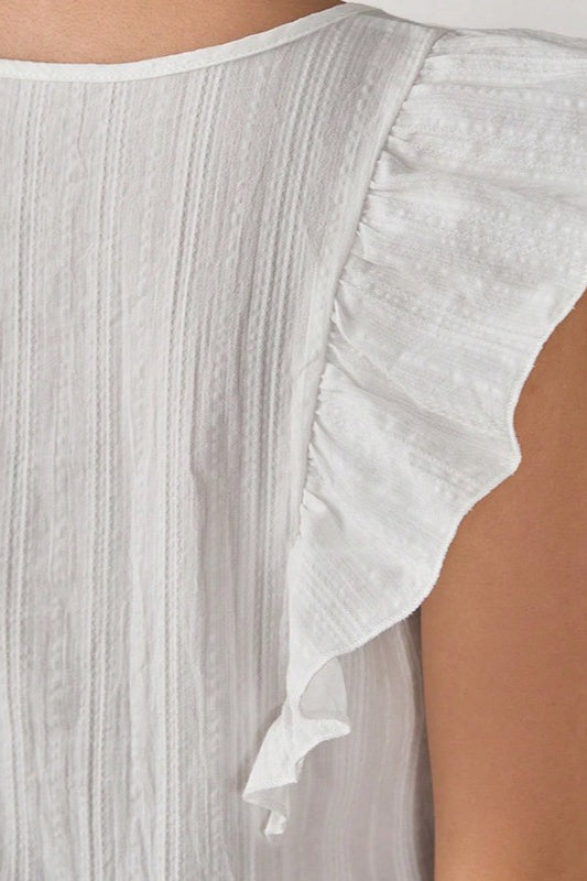 Ruffled Sleeveless Fresh Sweet Blouse