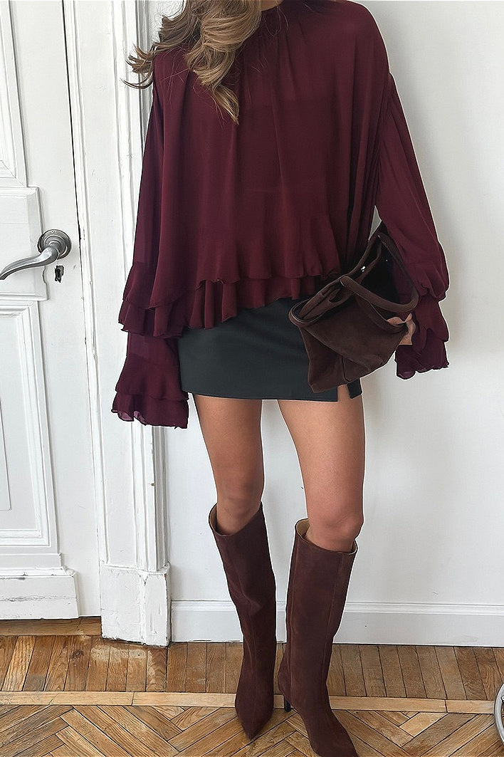 Ruffled Chiffon Blouse