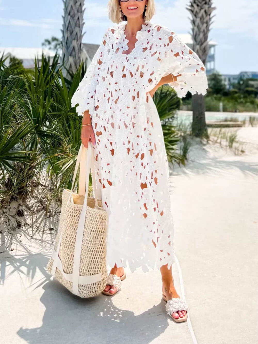 Amalfi - Coast Lace Cover-up Midi Dress