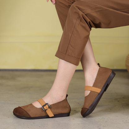 Summer Retro Leather Flat Loafers