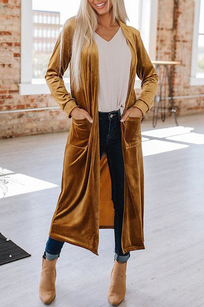 Velvet Cardigan Without Buttons