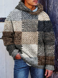 Men's Retro Colorblock Patchwork Chunky Cozy Hooded Sweater elevenforest