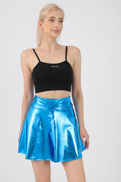 High Waist Color Glossy Performance Skirt