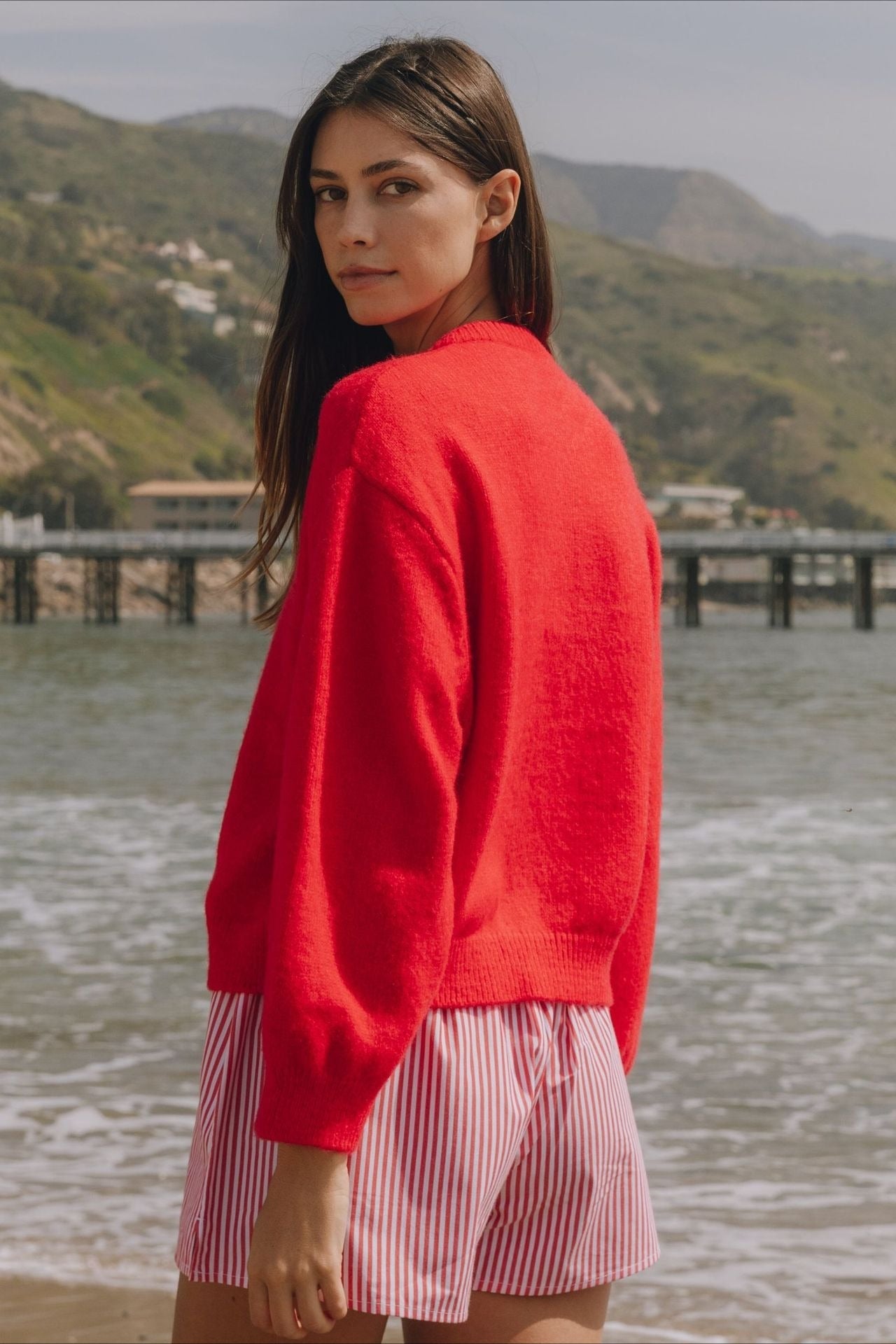 Buttoned Long Sleeve Knit Cardigan