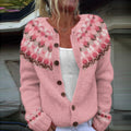 Vintage Fairman Island Floral Pattern Cozy Sweater elevenforest