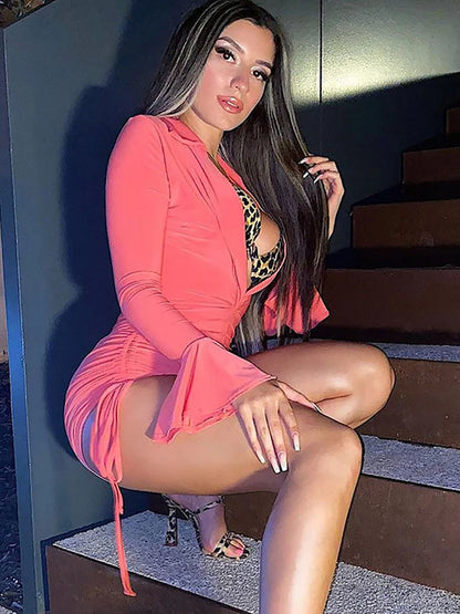 ’s Black Deep V-neck Jumpsuit Bodycon Rompers Long Sleeve Bodycon Slim Playsuit Overalls Skinny Female Outfits