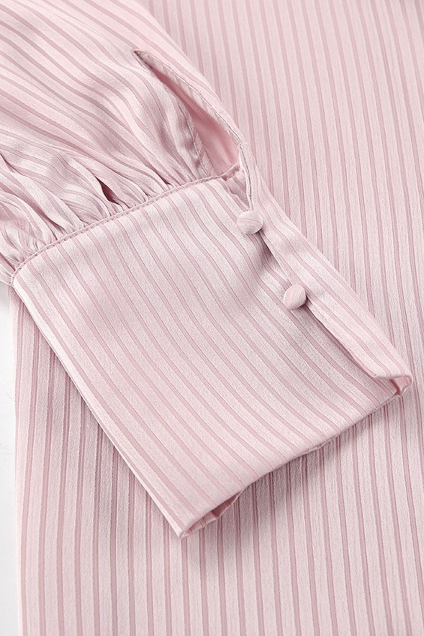 Loose Fit Long Sleeve Detachable Collar Blouse