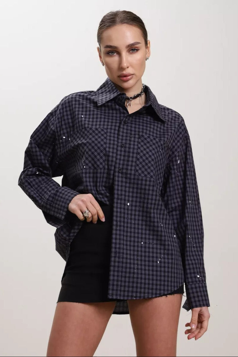 Oversized Short Sleeve Blouse