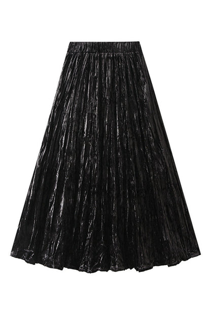 High-waisted A-line Versatile Mid-length Slimming Pleated Skirt