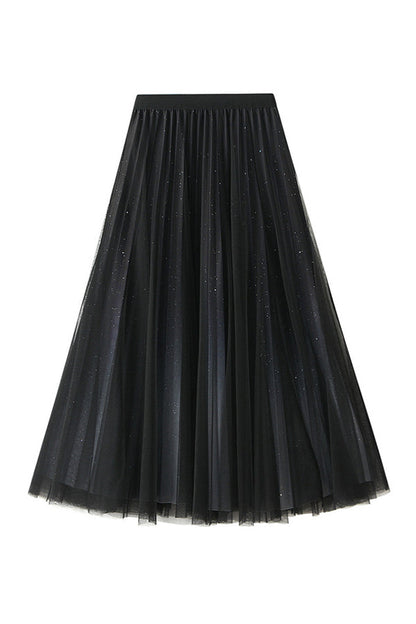 Starry Sky Gradient Gauze Skirt Pleated Skirt