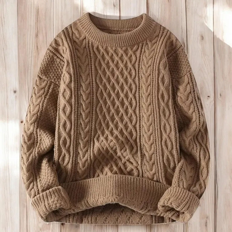 Cozy Autumn Winter Knit Sweater Loose Fit Vegan-Friendly Pullover Warmth Knitted Jacquard Unisex Sweater elevenforest