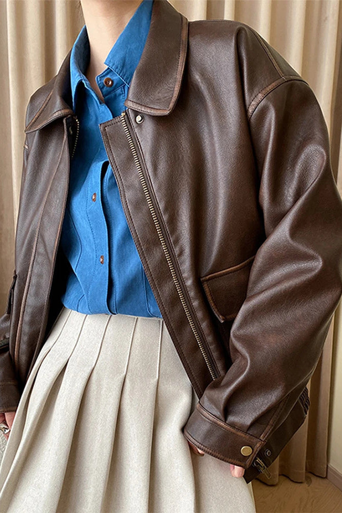 Modern Oversized Leather Coat