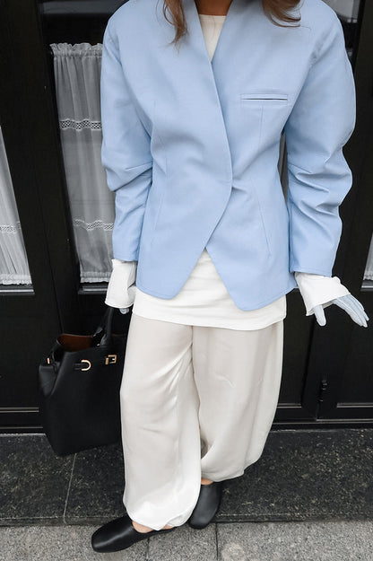 Street Blue Blazer Coat