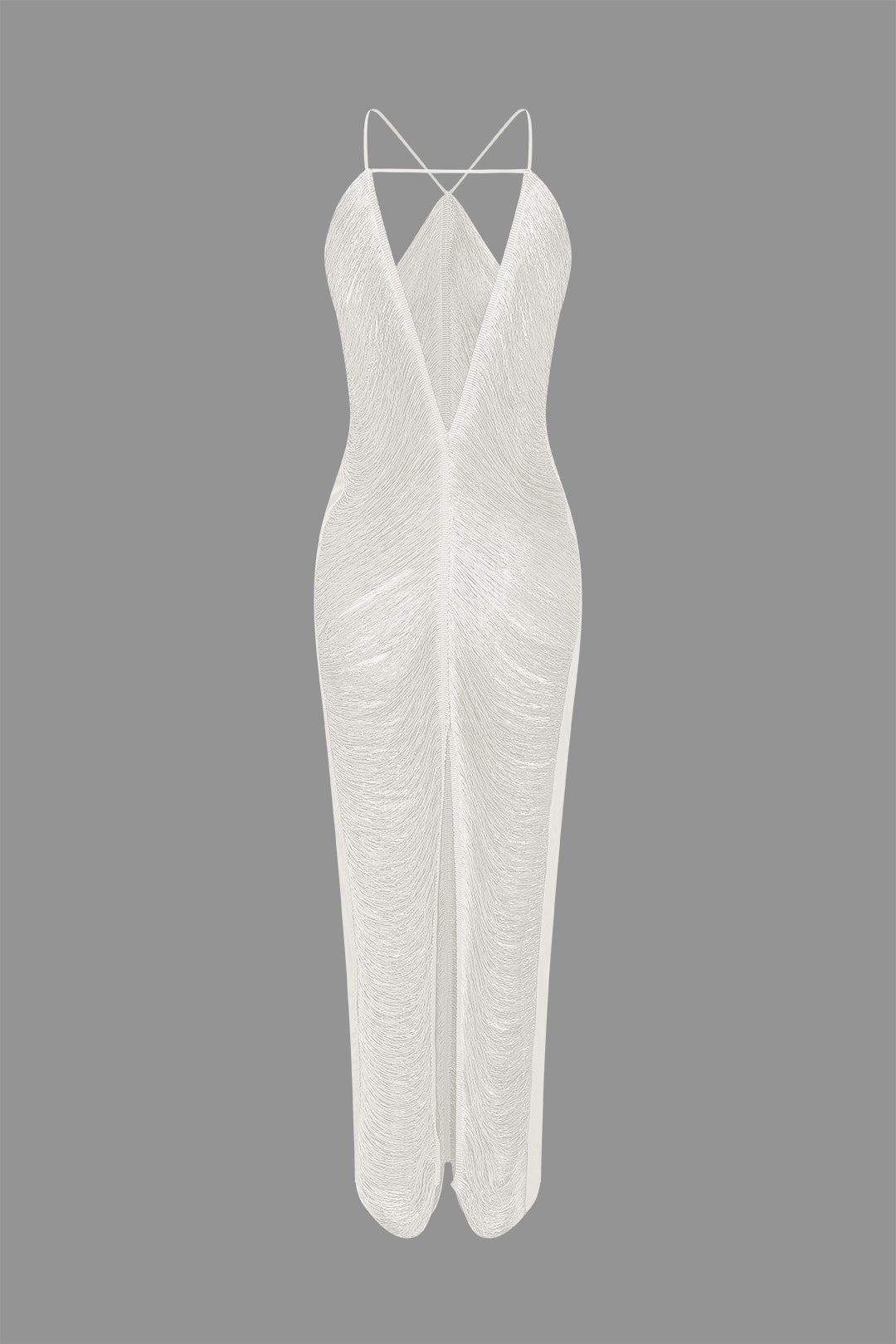 Classic Fringe Cut Out Slit Midi Dress