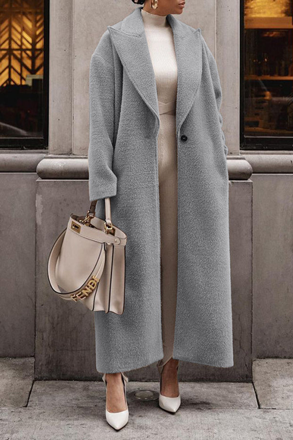 Warm Coat Long Sleeve Lapel Plush Top Coat