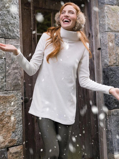 Fleece ’s Turtleneck Sweatshirt Long Sleeve Bodycon Basic Pullover Oversized Knit Tops Basic Inner Jumper Sweatshirts